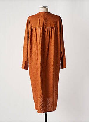 Robe mi-longue manches longues manches longues marron MUS & BOMBON femme