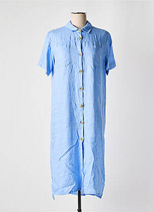 Robe mi-longue manches courtes manches courtes bleu INDI & COLD femme