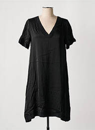 Robe mi-longue coupe fluide manches courtes noir PAKO LITTO femme