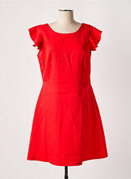 Robe mi-longue tissage crêpe manches courtes rouge MOLLY BRACKEN femme