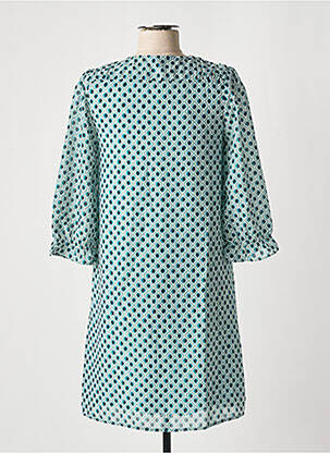 Robe courte coupe fluide manches 3/4 vert FREEMAN T.PORTER femme