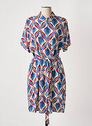 Robe mi-longue manches courtes manches courtes bleu FREEMAN T.PORTER femme