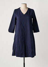 Robe courte manches 3/4 manches 3/4 bleu LA FEE MARABOUTEE femme