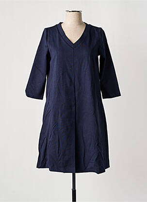 Robe courte manches 3/4 manches 3/4 bleu LA FEE MARABOUTEE femme