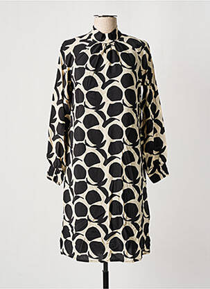 Robe mi-longue manches longues manches longues noir SIGNE NATURE femme