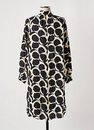Robe mi-longue manches longues manches longues noir SIGNE NATURE femme