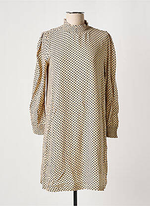 Robe courte manches longues manches longues beige INDI & COLD femme