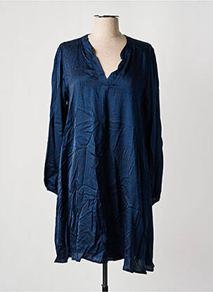 Robe mi-longue manches longues manches longues bleu PAKO LITTO femme
