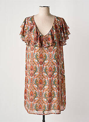 Robe courte manches courtes manches courtes orange MOLLY BRACKEN femme