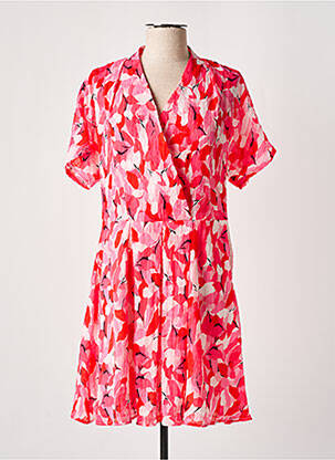 Robe courte coupe fluide manches courtes rose MOLLY BRACKEN femme