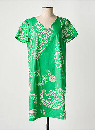 Robe mi-longue vert SIGNE NATURE pour femme