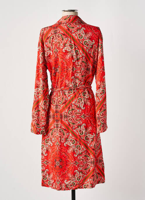 Robe mi-longue orange LA FEE MARABOUTEE pour femme