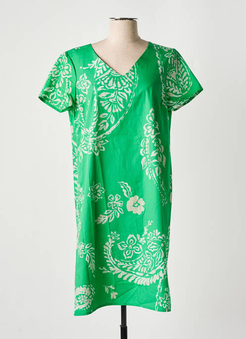 Robe mi-longue vert SIGNE NATURE pour femme