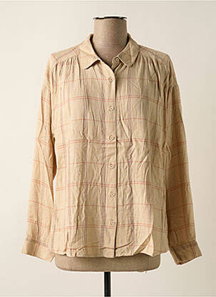 Chemisier coupe droite manches longues beige INDI & COLD femme