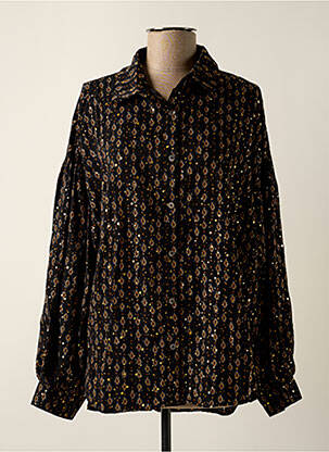 Chemisier imprimé fantaisie manches longues noir MOLLY BRACKEN femme