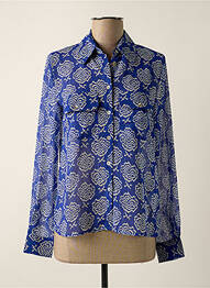 Chemisier imprimé fleurs manches longues bleu MOLLY BRACKEN femme
