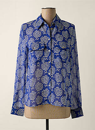 Chemisier imprimé fleurs manches longues bleu MOLLY BRACKEN femme