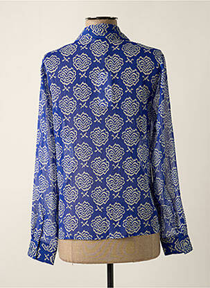 Chemisier imprimé fleurs manches longues bleu MOLLY BRACKEN femme