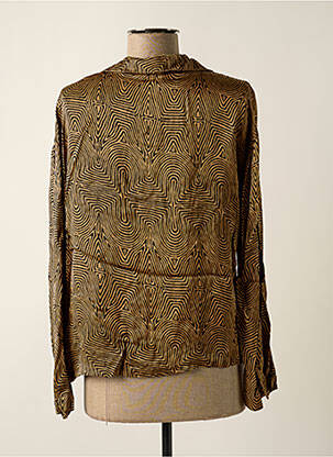 Chemisier imprimé fantaisie manches longues marron PAKO LITTO femme