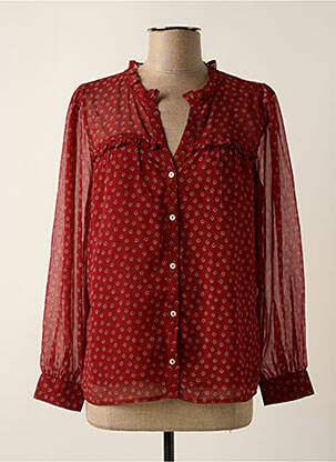 Chemisier tissage crêpe manches longues rouge PEPE JEANS femme