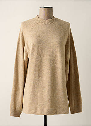 Pull tissage chiné manches longues beige INDI & COLD femme