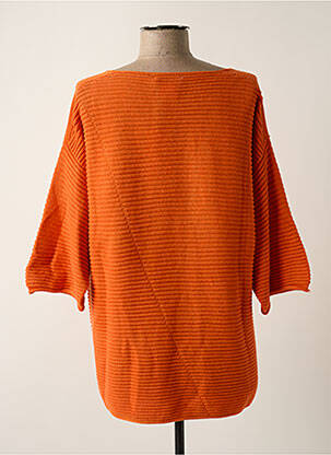 Pull col v manches 3/4 orange SIGNE NATURE femme