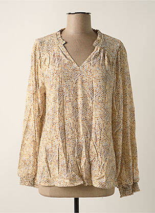 Blouse imprimé fantaisie manches longues beige SIGNE NATURE femme