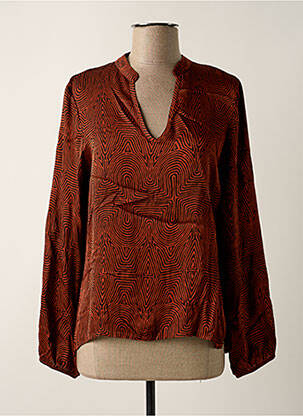 Blouse manches longues manches longues marron PAKO LITTO femme