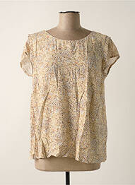 Blouse imprimé fantaisie manches courtes beige SIGNE NATURE femme