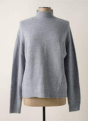 Pull tissage chiné manches longues bleu INDI & COLD femme