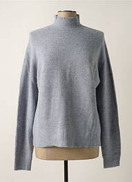 Pull tissage chiné manches longues bleu INDI & COLD femme