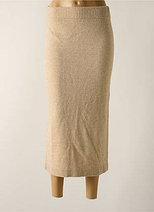 Jupe longue taille haute beige INDI & COLD femme