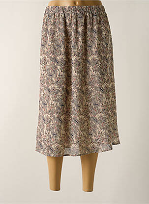 Jupe mi-longue taille haute beige MOLLY BRACKEN femme