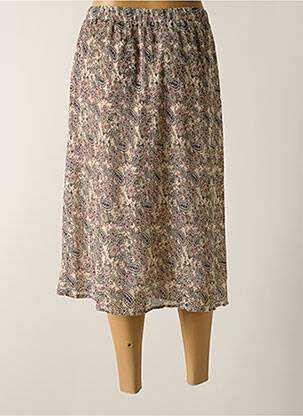 Jupe mi-longue taille haute beige MOLLY BRACKEN femme