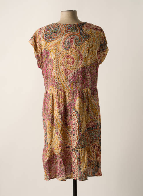 Robe mi-longue jaune LA FEE MARABOUTEE pour femme