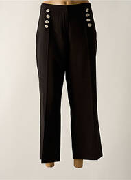 Pantalon 7/8 fermeture zippée sous rabat avec crochet noir SIGNE NATURE femme