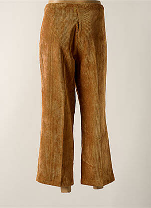 Pantalon 7/8 fermeture zippée sous rabat avec crochet marron SIGNE NATURE femme