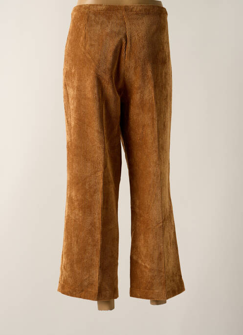 Pantalon 7/8 fermeture zippée sous rabat avec crochet marron SIGNE NATURE femme