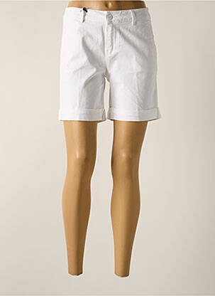 Short fermeture zippée sous rabat boutonné blanc MOLLY BRACKEN femme