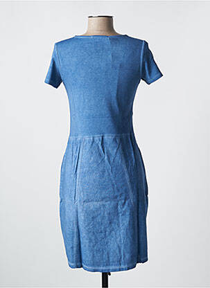 Robe mi-longue manches courtes manches courtes bleu KALISSON femme