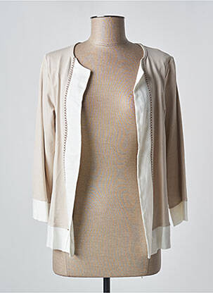 Veste casual col rond beige KALISSON femme
