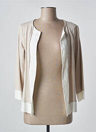 Veste casual col rond beige KALISSON femme
