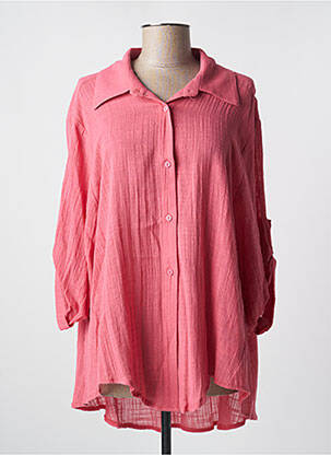 Tunique manches longues col chemisier rose KAKIE femme