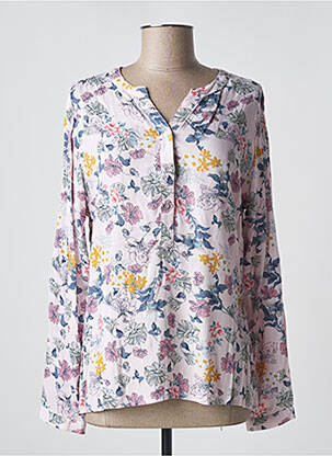 Blouse tissage popeline manches longues rose S.QUISE femme