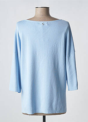 Pull coupe droite manches 3/4 bleu CHRISTINA femme