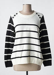 Pull stretch manches longues noir KALISSON femme