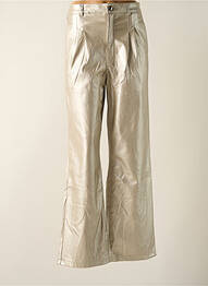 Pantalon large fermeture zippée sous rabat boutonné taille haute argent QUEEN HEARTS femme