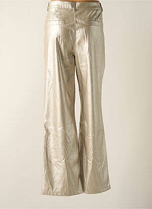 Pantalon large fermeture zippée sous rabat boutonné taille haute argent QUEEN HEARTS femme