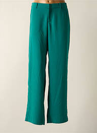 Pantalon droit tissage crêpe taille haute vert CREAM femme