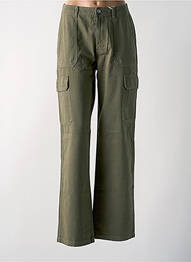 Pantalon cargo tissage popeline taille normale vert ONLY femme